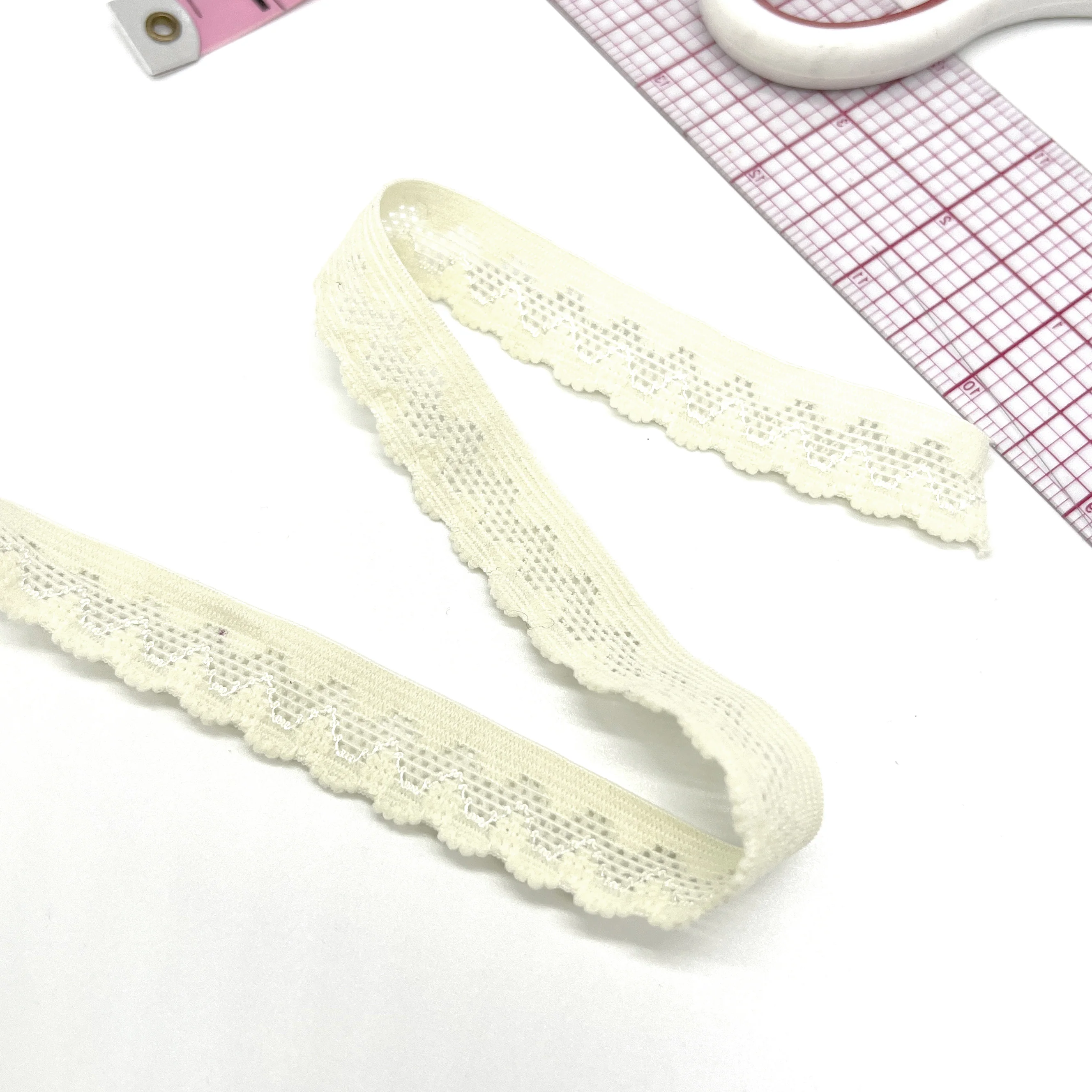 CLEARANCE- 5/8" (16mm) Crochet Style Stretch Trim, Decorative Elastic, Narrow Lace- 10 yards - Image 6