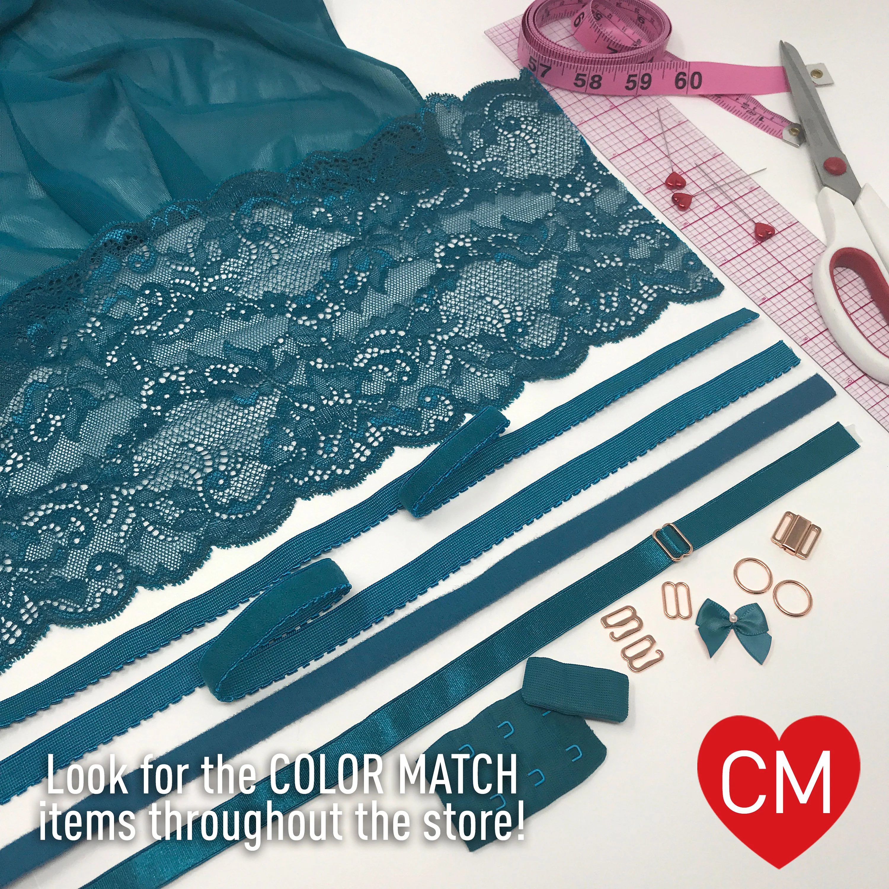 6 1/2" (16.5cm) Stretch Lace, Soft, High Quality- 1 Yard - Image 8