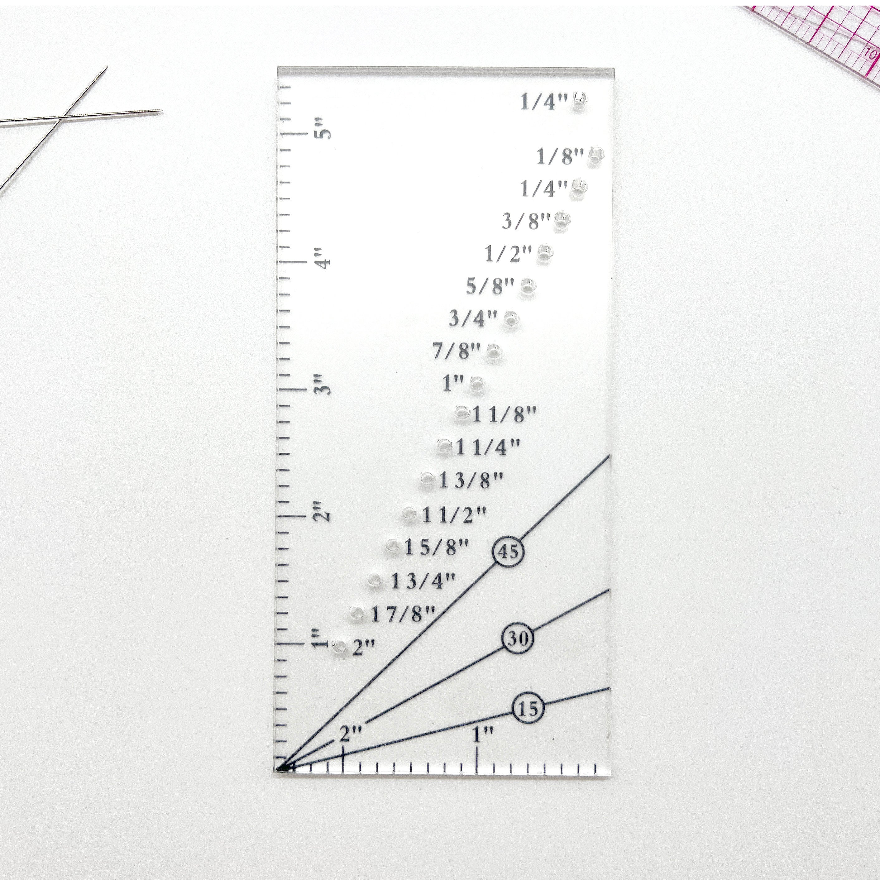 Acrylic Sewing Seam Guide Seam Allowance Guide Ruler, 1/8 to 2 Inch Straight Line Hems - Image 3