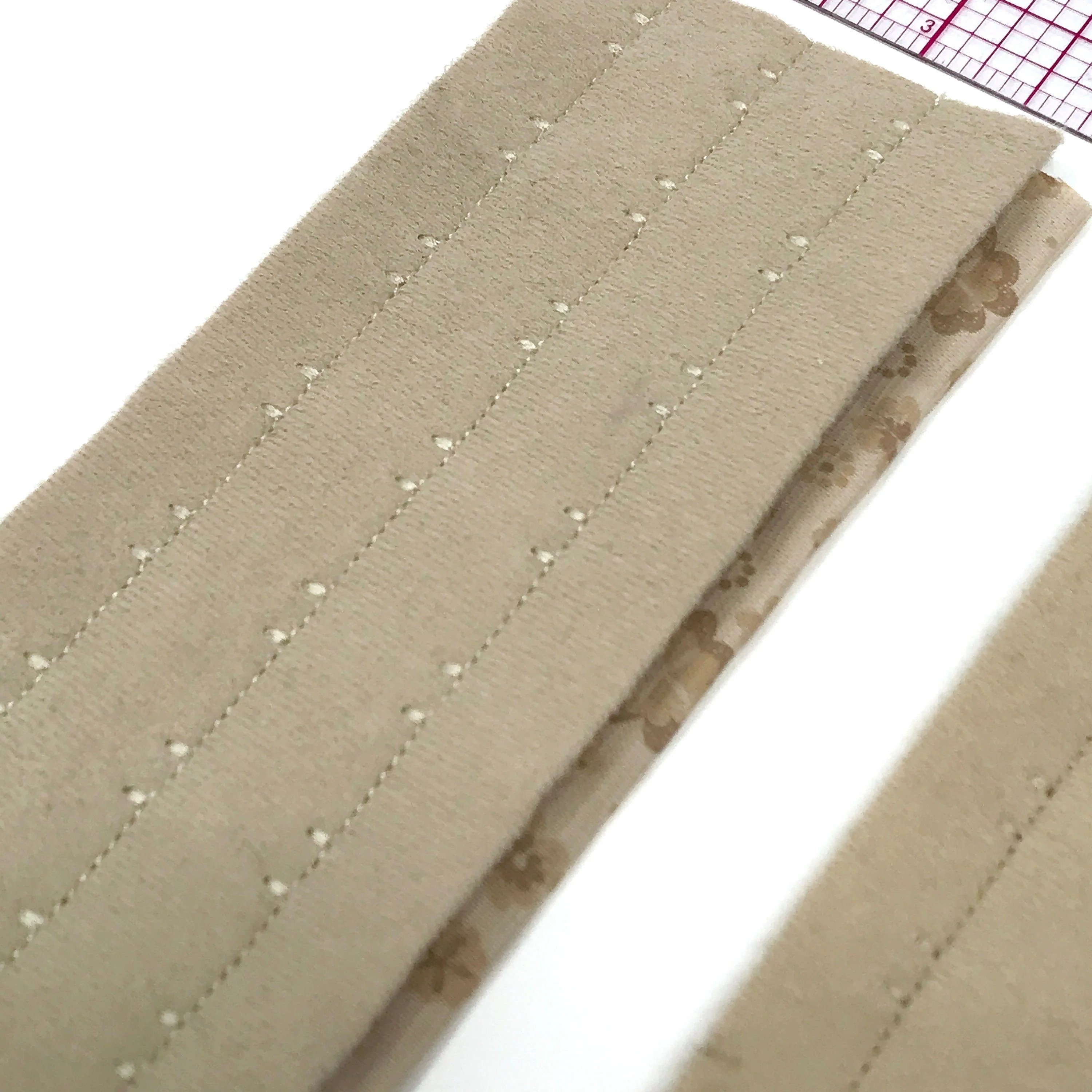 CLEARANCE– Continuous 3 or 2 Row Hook and Eye Tape, in Beige Flower Print- by the 1/4 Yard - Image 5