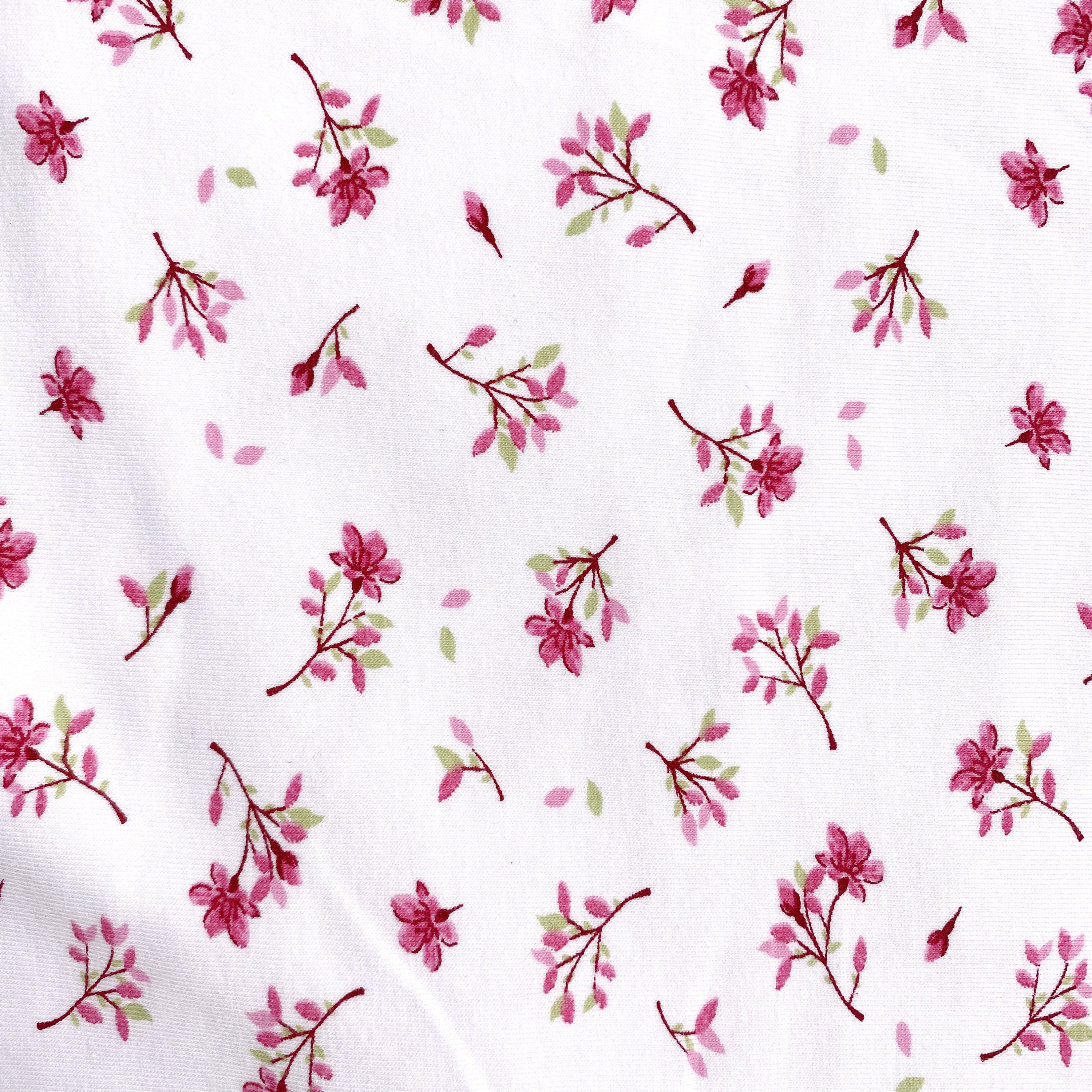 Cotton Spandex Knit Jersey Fabric, by the 1/2 Yard, in Blue or Pink Flowers Print - Image 3