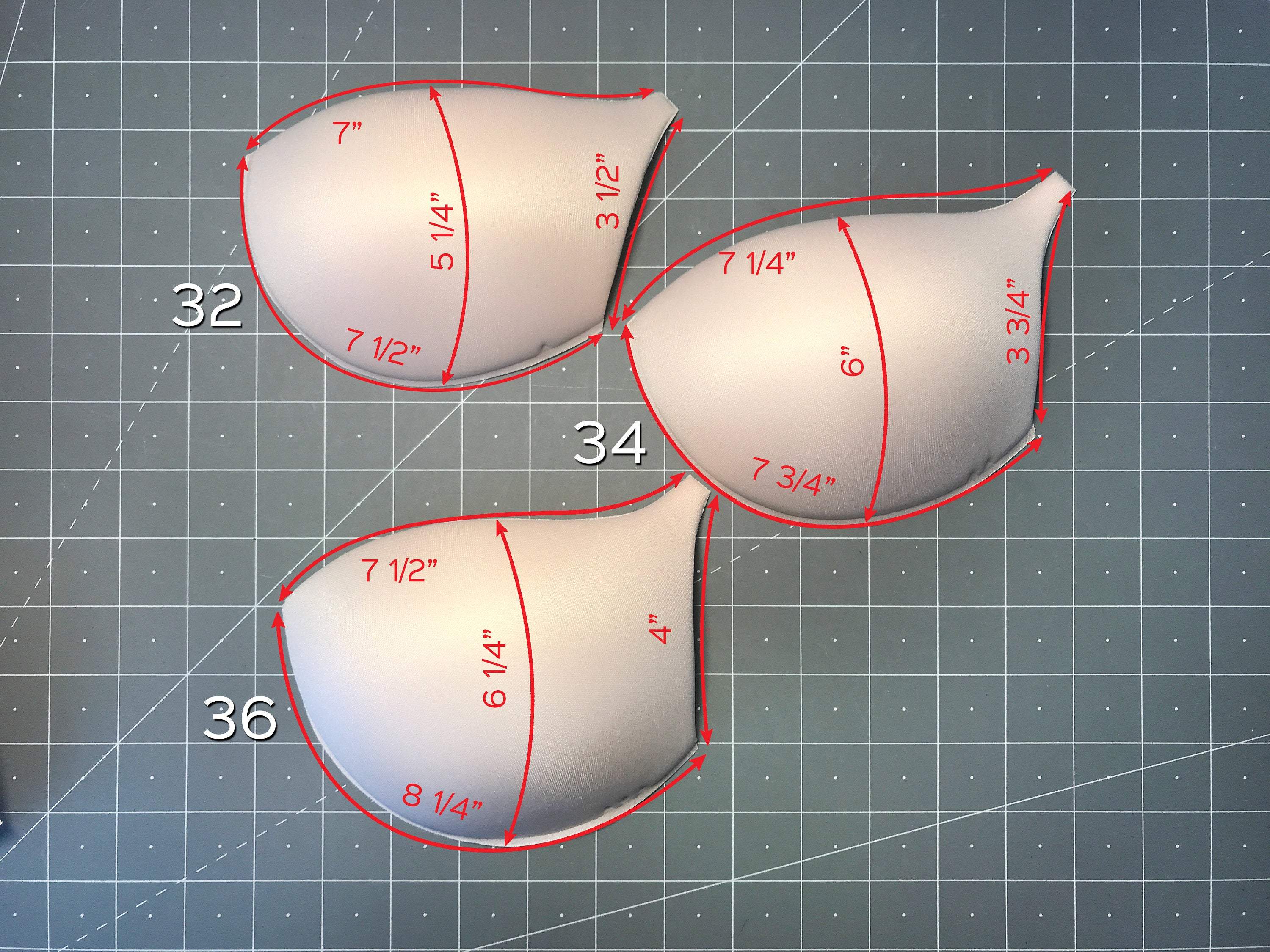 Molded Contoured Bra Cups, Inserts or Sewn In- in beige or black- Sizes 32-42 - Image 5