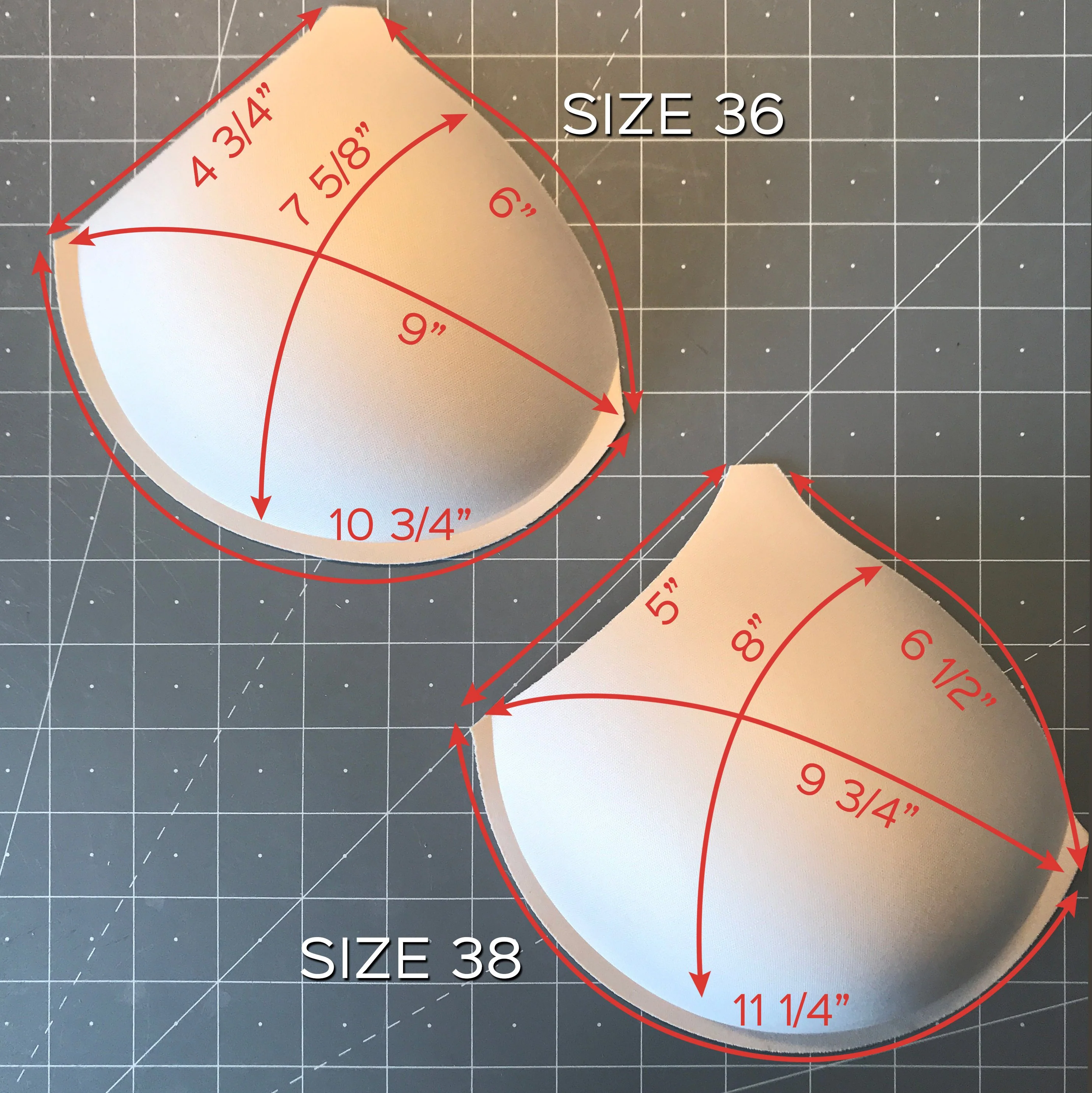 Thin Padding Full Cover Bra Cups with Seam - Sizes 32-38 - Image 4